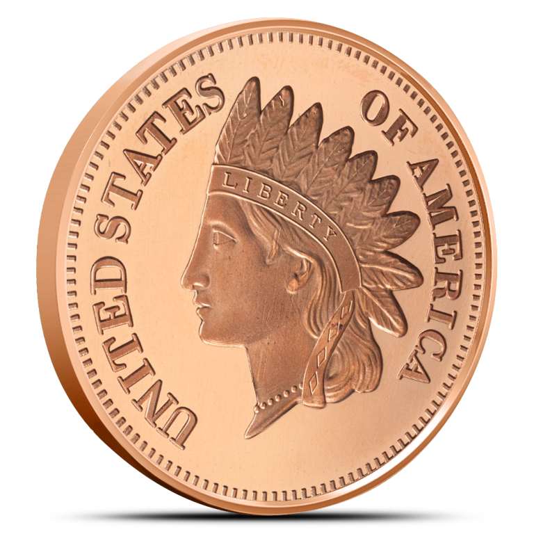 1 oz SilverTowne Indian Head Penny Copper Round (New)