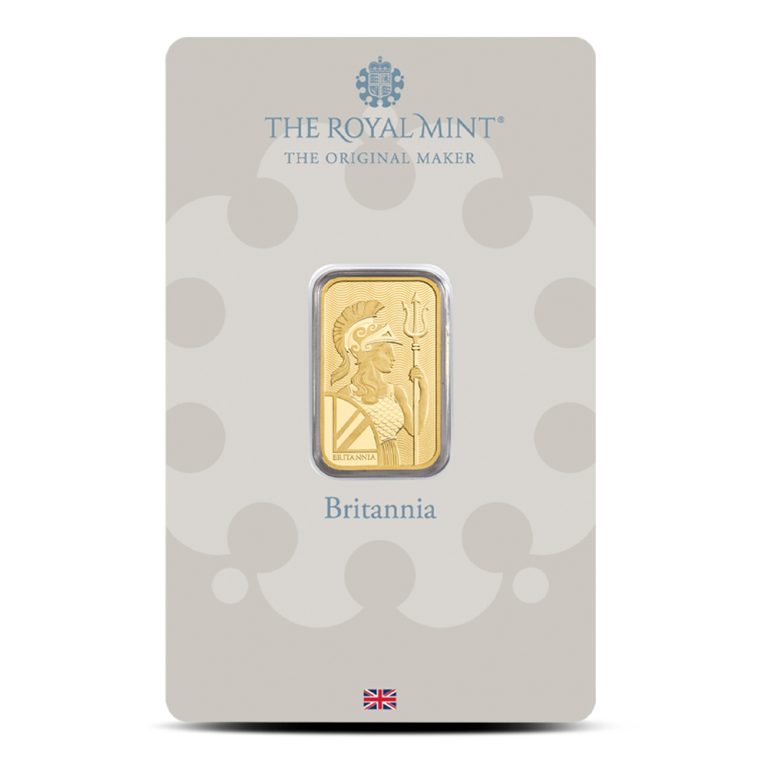 5 Gram British Gold Britannia Bar (New w Assay)
