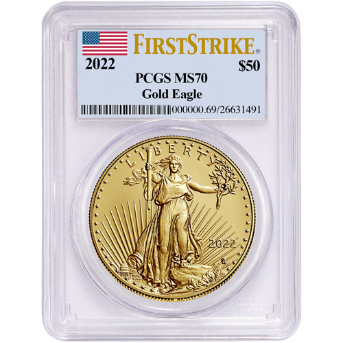 2022 1 oz American Gold Eagle Coin PCGS MS70 FS