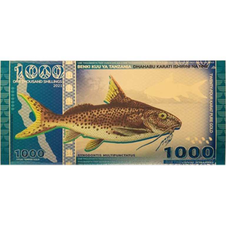 2021 1/1000 oz Aurum Tanzania Gold Note (New w CoA)